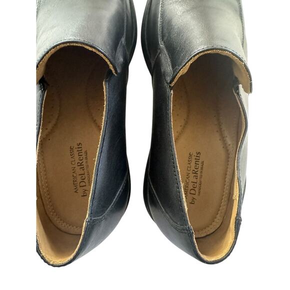 De La Rentis Men's Black Leather Loafers Size 9M Brazil Slip On Excellent #DR - Picture 5 of 10